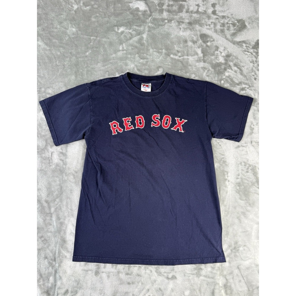 Vintage Boston Red Sox 65 Scheff Majestic MLB Player T-Shirt Blue M 2004